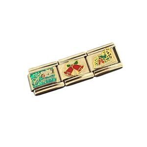 NWT 9mm Scrapbooking/Jingle Bells/Christmas Cottage StainlessSteel ItalianCharms